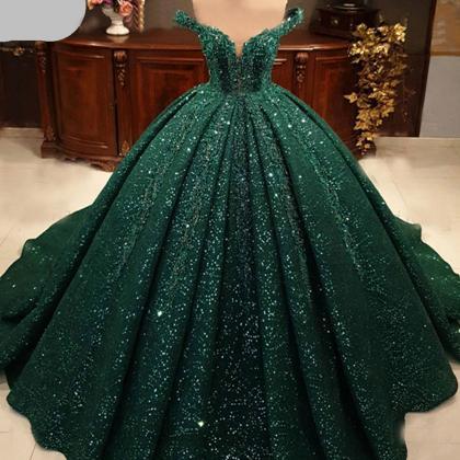 Green Prom Dresses, Sparkly Prom Dresses, Sequins..