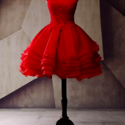 Red Short Mini Lace Wedding Dresses 2023 Appliques..