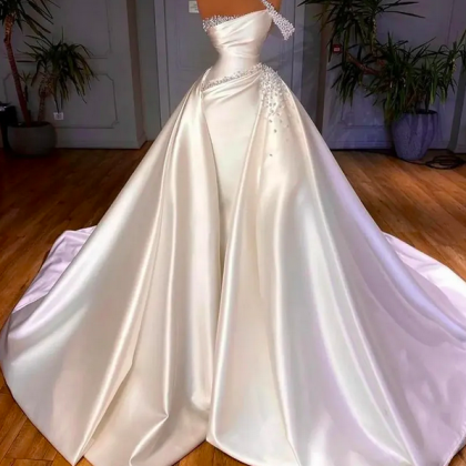 Satin Church Wedding Dress 2023 Elegant Vintage..