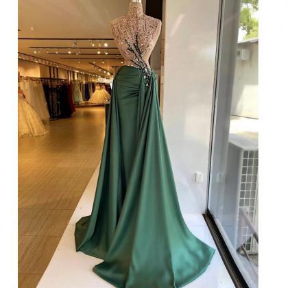 Green Prom Dresses, 2023 Prom Dresses, Beaded Prom..