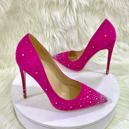 12cm Sexy Pointed Toe High Heels Women Suede..