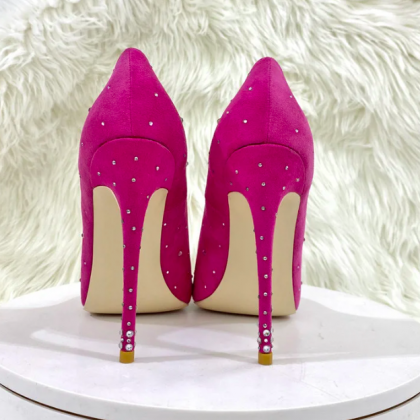 12cm Sexy Pointed Toe High Heels Women Suede..