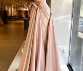 Satin Ruched One-Shoulder Prom Dresses SYP160 main image 0