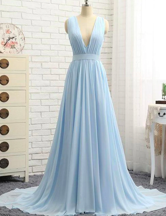 A Line Bridesmaid Dresses Floor Length Long A Line Blue Wedding Party Dresses 2024 Wedding Party Dresses