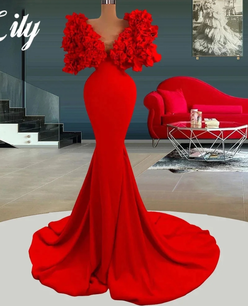 knee length dresses for ladies Navy Blue Mermaid Maxi Prom Dress Velvet Open Back Needle & Thread Emb –  Sultan Dress main image 1