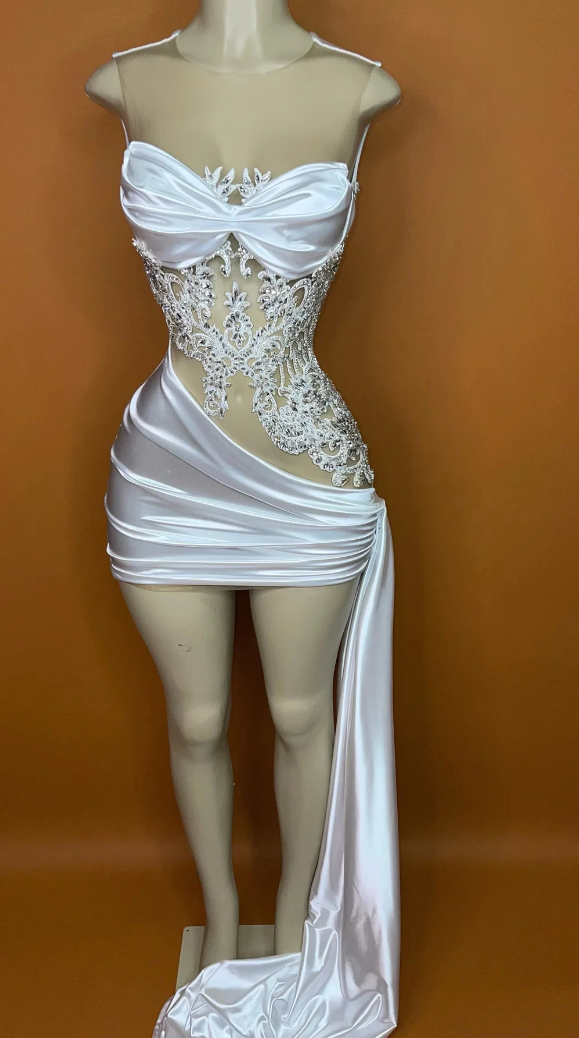 blue dress for baby girl 18th birthday outfit black girl homecoming dress luxurious beaded part –  Simplepromdress main image 1