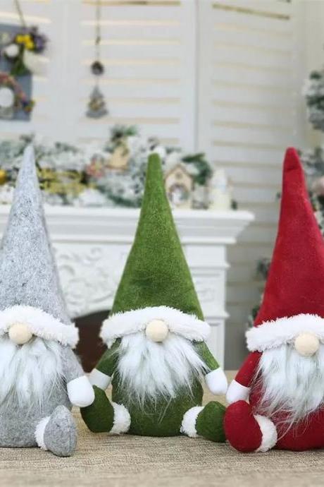 30 Pieces Merry Christmas Swedish Santa Gnome Plush Doll Ornaments Handmade Holiday Home Party Decor Christmas Decor (3 Colors Available)