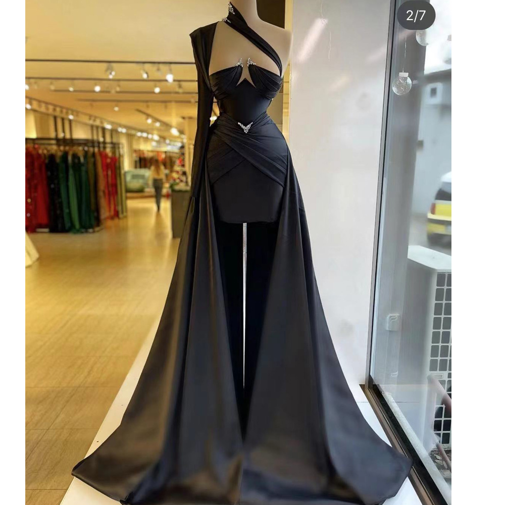 Halter Neck Pleats Prom Dresses Side Split A-line Wedding Dress Elegant Sleeveless Floor-Length Vestidos De Fiesta
