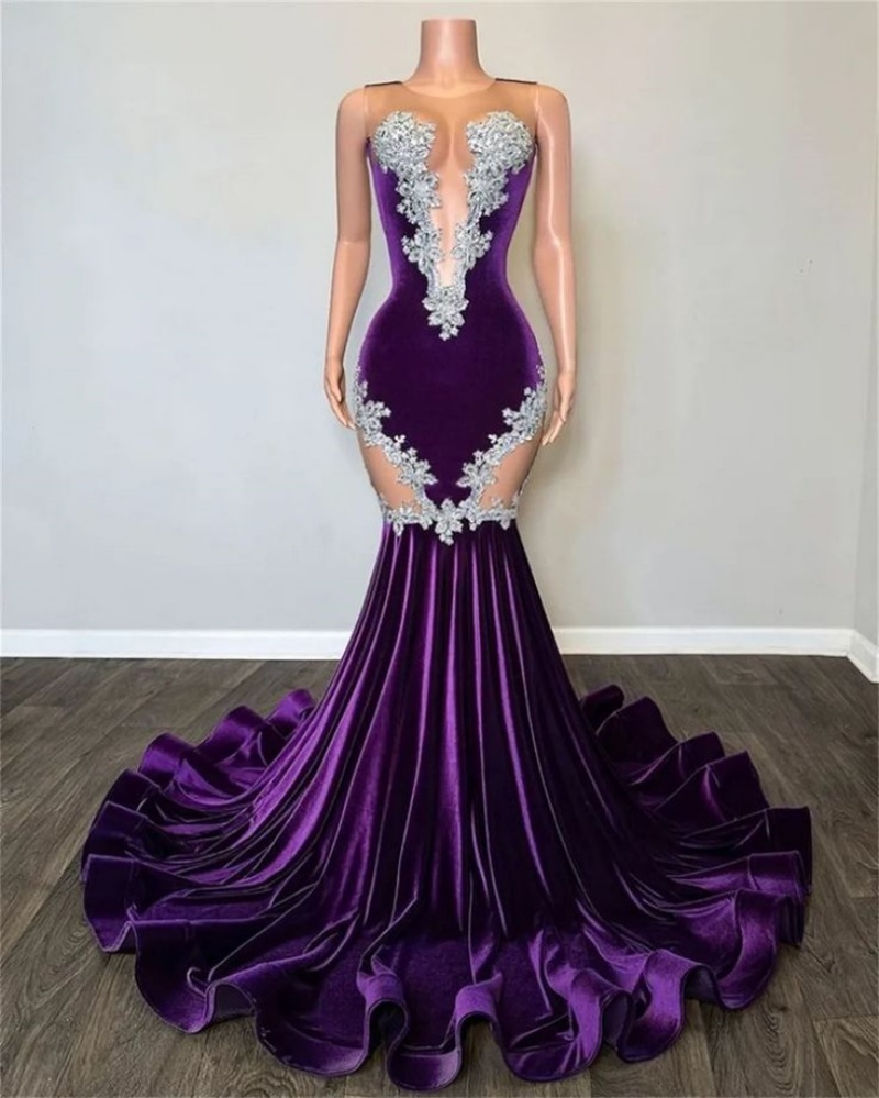 Purple Satin Mermaid Satin Long Party Dress with Bow, Purple Satin Evening Dress Prom Dress